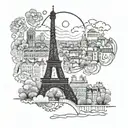 paris night tattoo design idea