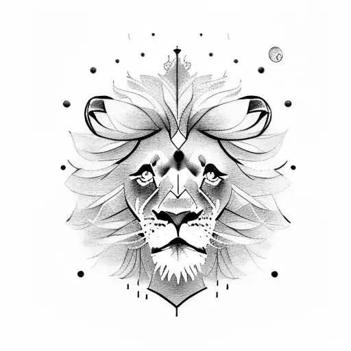 lion playing cello and looking the sky tattoo design idea