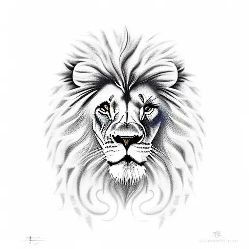 lion and cello mixed  tattoo design idea