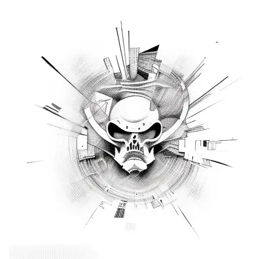 Abstract art inspired by punk music tattoo design idea