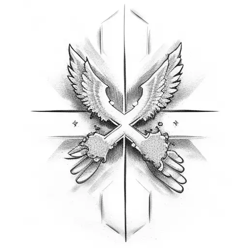 cross and holy spirit  tattoo design idea