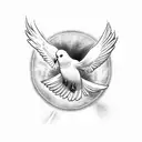 Holy Spirit descending as a dove tattoo design idea