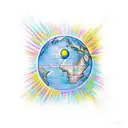 flat earth tattoo design idea