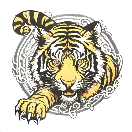 tiger leg stripes tattoo design idea