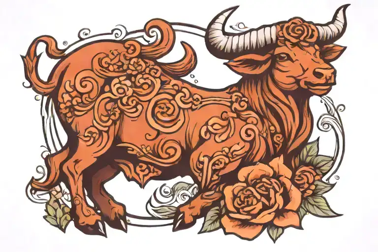 Taurus zodiac sign tattoo design idea
