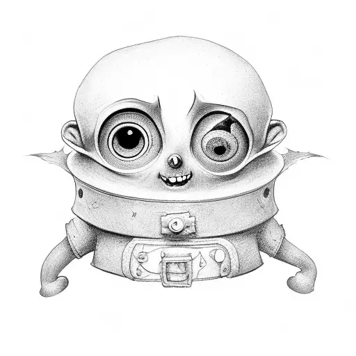 Dibuja un diseño tierno sobre Coraline y la puerta secreta  tattoo design idea