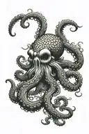 big scary octopus for leg tattoo design idea