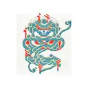 "SENSEI" written in 8 bit binary as a matrix, with a font of artistic japanese style tattoo design idea