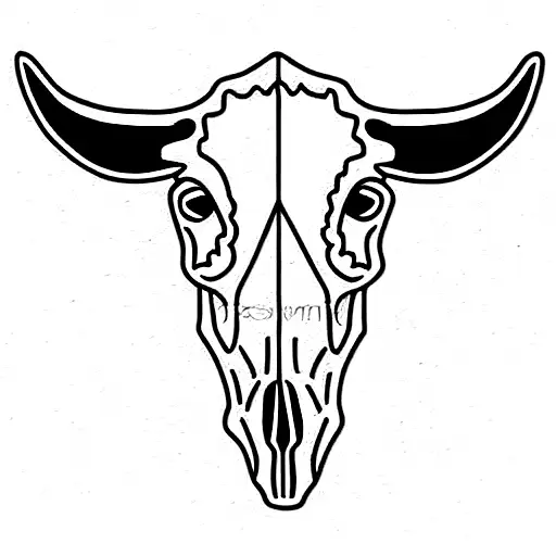cow skull  tattoo design idea
