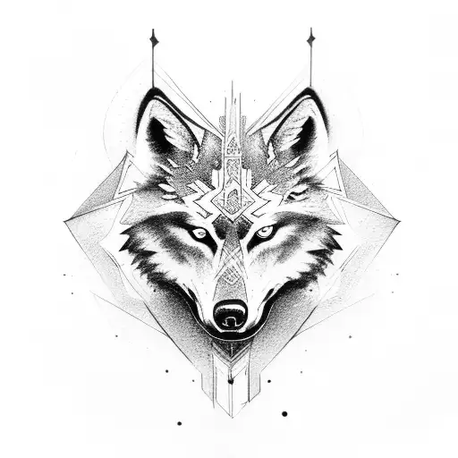 Anarchy Symbol with Wolves tattoo design idea