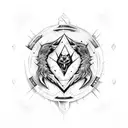 Anarchy Symbol with Wolves tattoo design idea