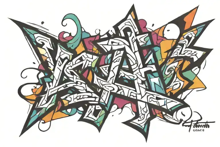 overlapping letters A tattoo design idea