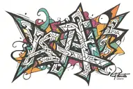 overlapping letters A tattoo design idea