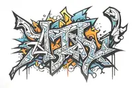 overlapping letters A tattoo design idea