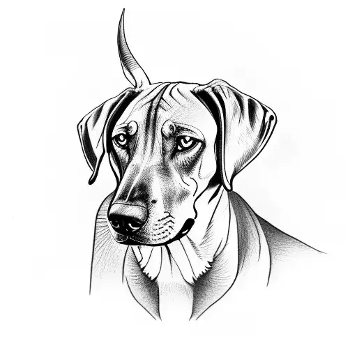 Rhodesian Ridgeback tattoo design idea
