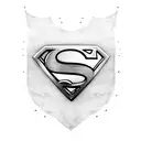 Superman shield outline with gradient from bottom to top tattoo design idea