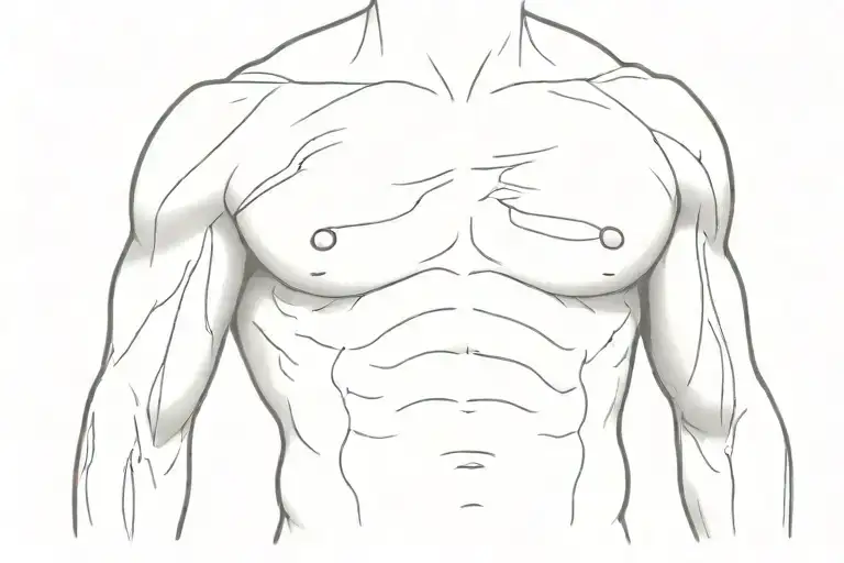 111 muscular man chest with tattoo design idea