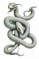 Ouroboros snake wrapped tattoo design idea