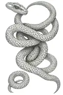 Ouroboros snake wrapped tattoo design idea