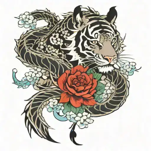 dragon and tiger tattoo design idea