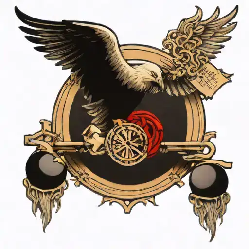 The balance and knowledge is power tattoo design idea