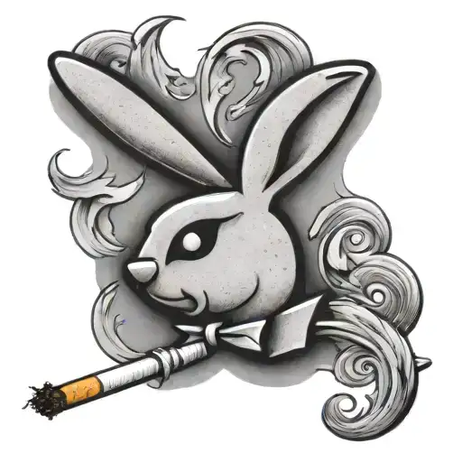 PLAYBOY logo with a cigarette tattoo design idea