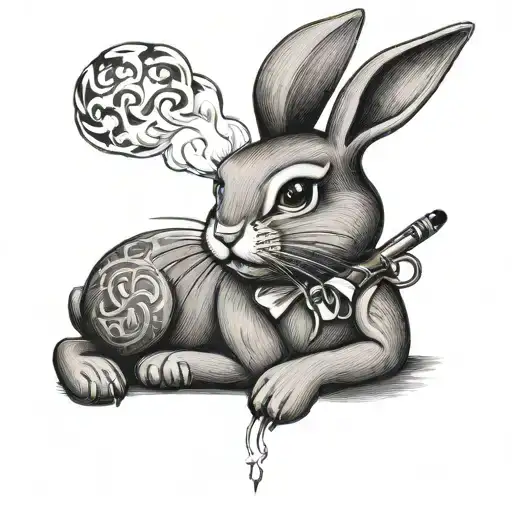 PLAYBOY bunny with a cigarette tattoo design idea