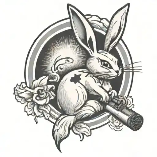 PLAYBOY's bunny logo with a cigarette tattoo design idea