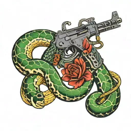 ak47 snake tattoo design idea