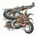 ak47 snake tattoo design idea