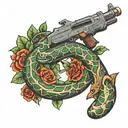 ak47 snake tattoo design idea
