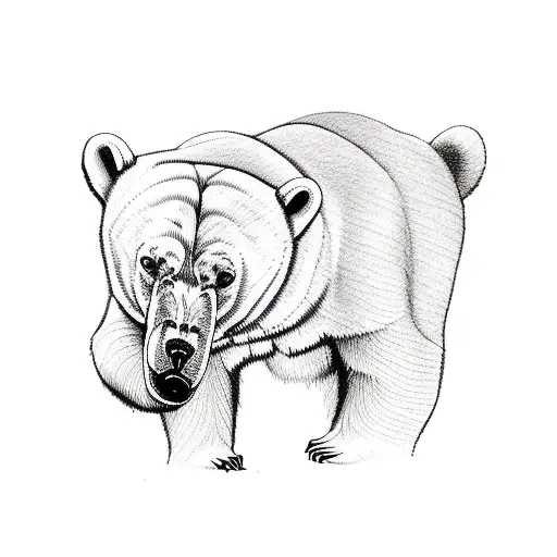 polar bear eating woman tattoo design idea