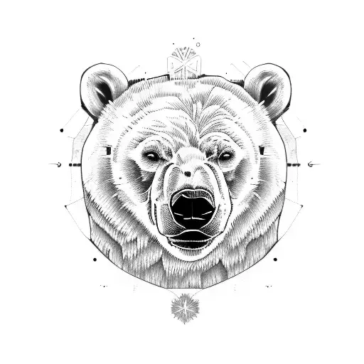polar bear angry tattoo design idea