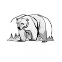polar bear angry tattoo design idea