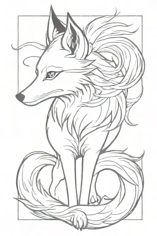 kumiho  nine tailed fox tattoo design idea