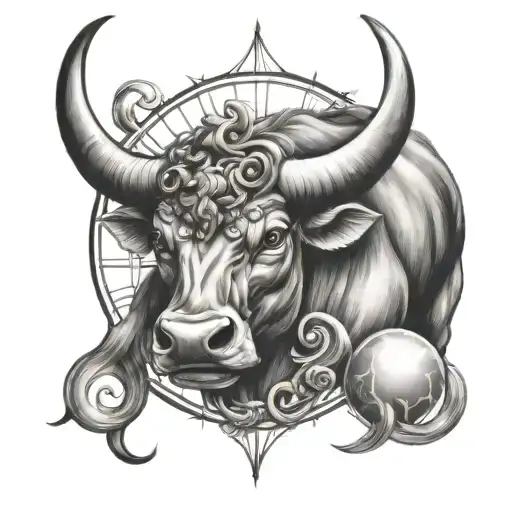taurus, venus planet tattoo design idea