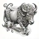 taurus, venus planet tattoo design idea