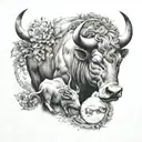 taurus, venus planet tattoo design idea