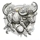 taurus, venus planet tattoo design idea