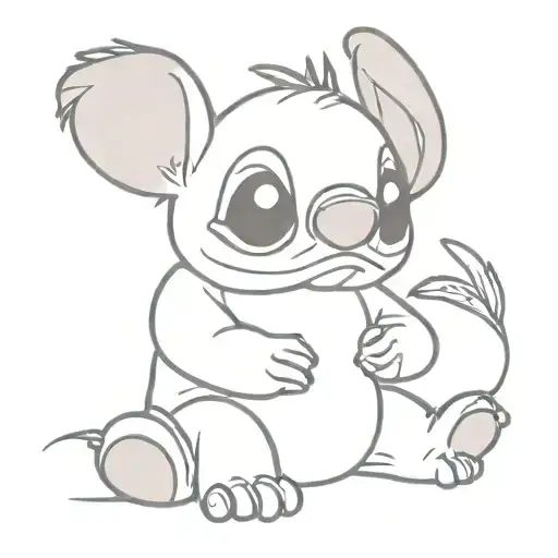 stitch with butterfly on nose tattoo design idea