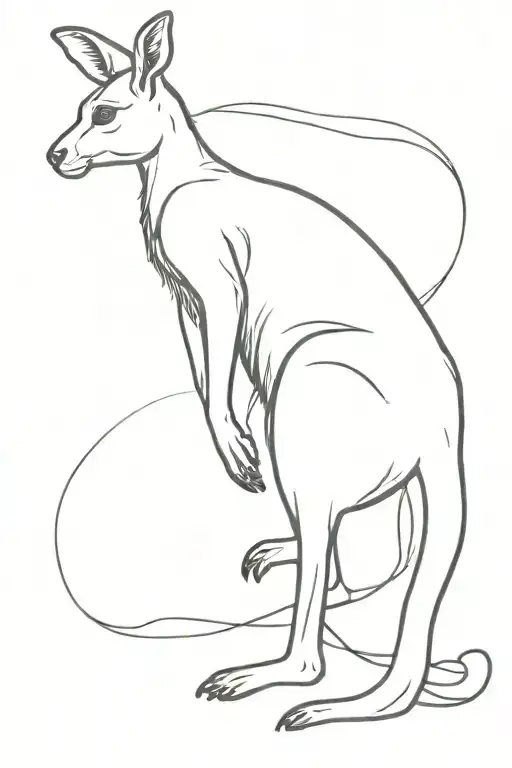 kangaroo standing tattoo design idea