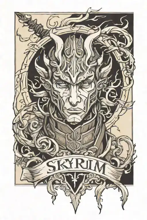 Skyrim tattoo design idea