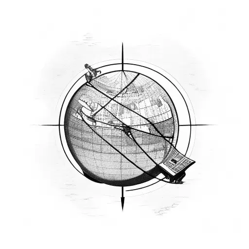 globe with open mind tattoo design idea