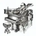 billy joel playing tattoo design idea