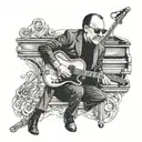 billy joel playing tattoo design idea