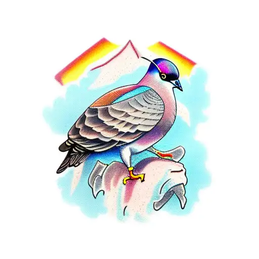 Common wood pigeon and sport climbing 8a grade combined tattoo design idea