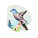 Common wood pigeon and sport climbing 8a grade combined tattoo design idea