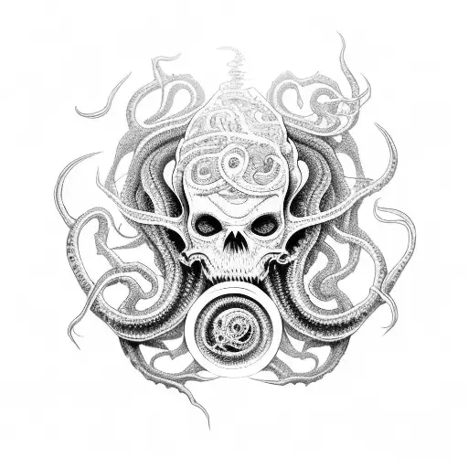 lovecraft eldritch horror tattoo design idea