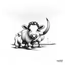 cute funny cow tattoo design idea