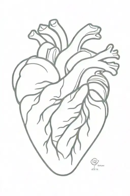 anatomical heart tattoo design idea